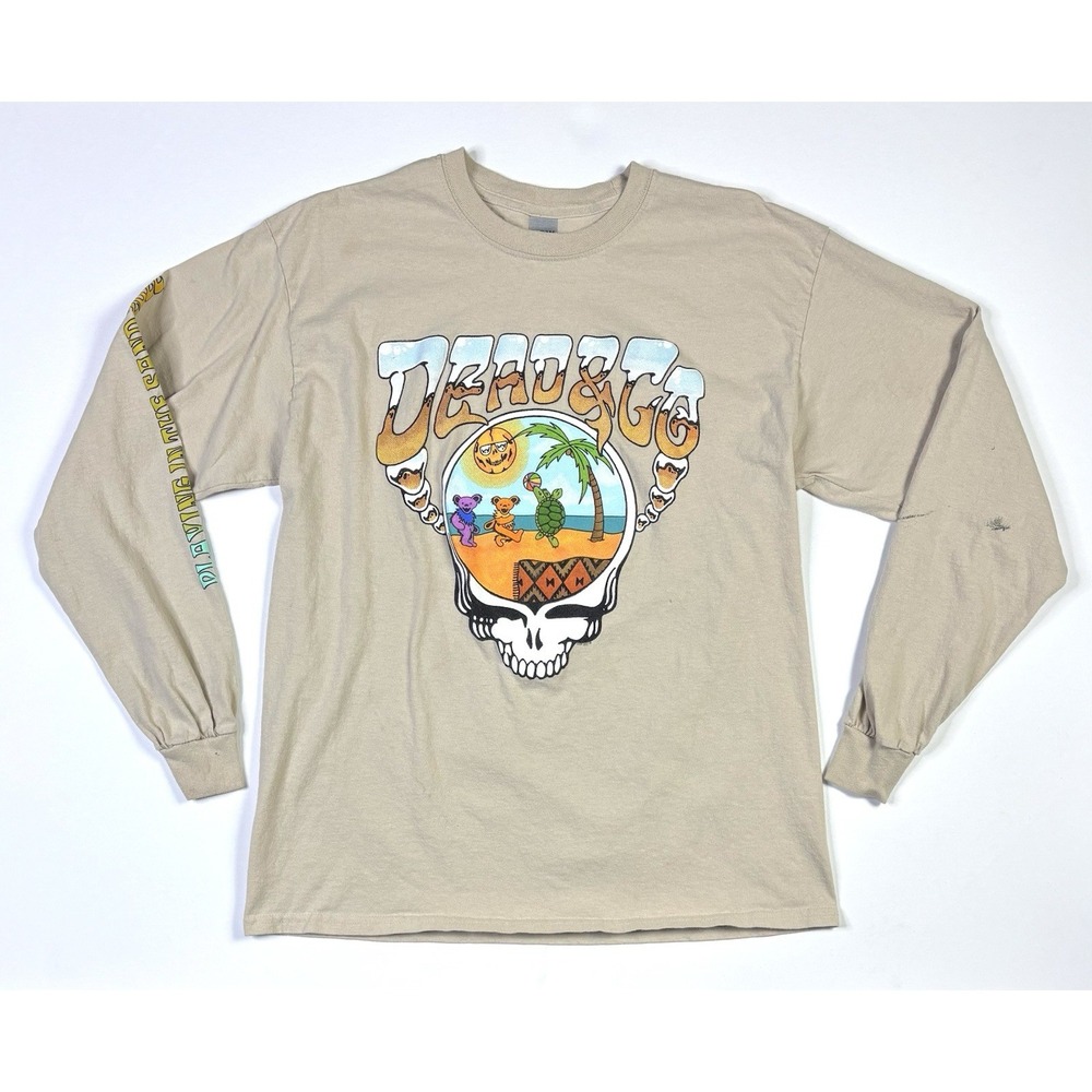 Dead & Company Long Sleeve T-Shirt L 2022 Playing in the Sand Tour Beige Bears